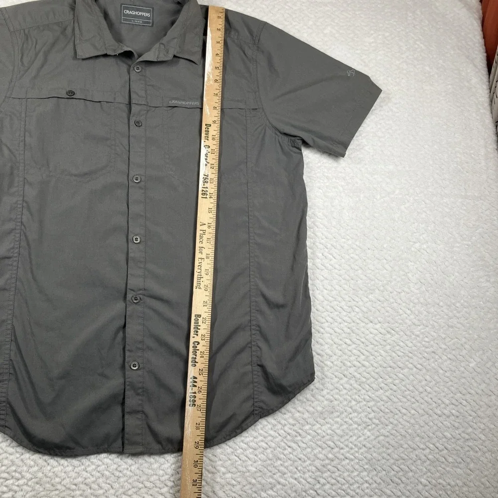 Craghoppers Solar Shield Shirt Mens Large Gray Short Sleeve Outdoors Hiking‎